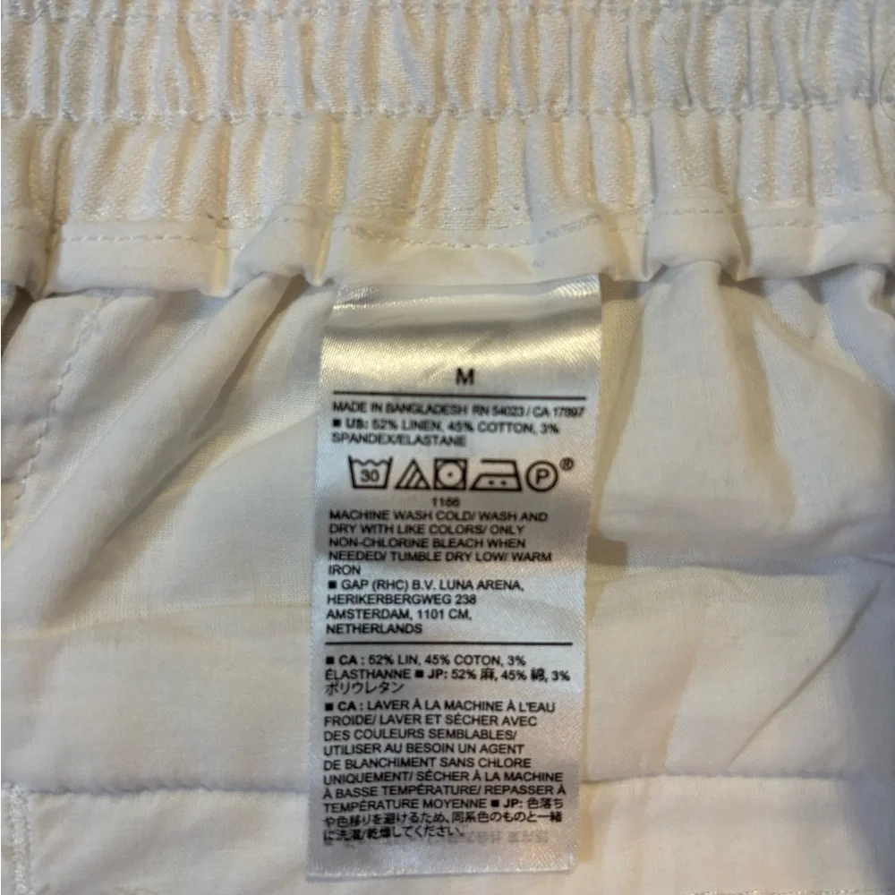 Banana Republic Women’s Medium White‎ Linen Blend Wide-Leg Cropped Pants